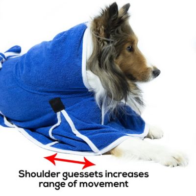 Image showing  Pampered Pooch Ultra Flex Plush Microfiber Dog Bath Robe with Hood, 14 in.