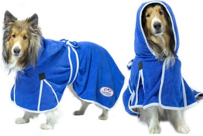 Derby Originals Pampered Pooch Ultra Flex Plush Microfiber Dog Bath Robe with Hood, 27 in.