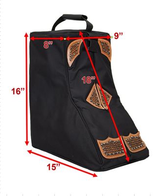 Image showing  Premium Durango Western Boot Carry and Storage Bag with Hand-Tooled Basketweave Leather Accents
