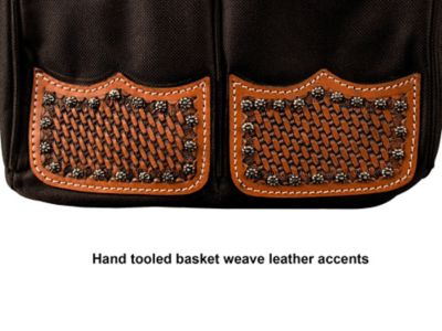 Image showing  Premium Durango Western Boot Carry and Storage Bag with Hand-Tooled Basketweave Leather Accents