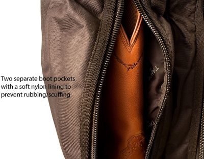 Image showing  Premium Durango Western Boot Carry and Storage Bag with Hand-Tooled Basketweave Leather Accents