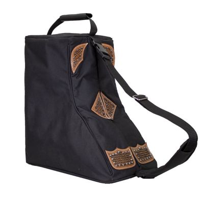 Tahoe Tack Premium Durango Western Boot Carry and Storage Bag with Hand-Tooled Basketweave Leather Accents