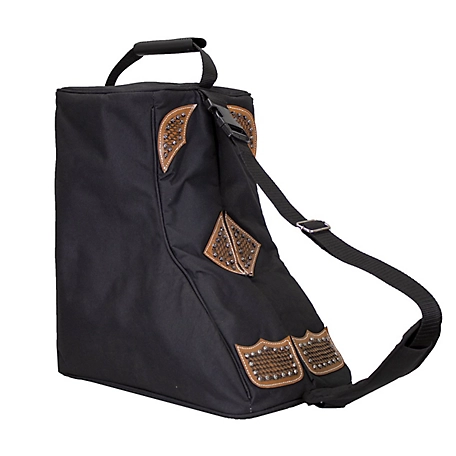 Tahoe Tack Premium Durango Western Boot Carry and Storage Bag with Hand-Tooled Basketweave Leather Accents