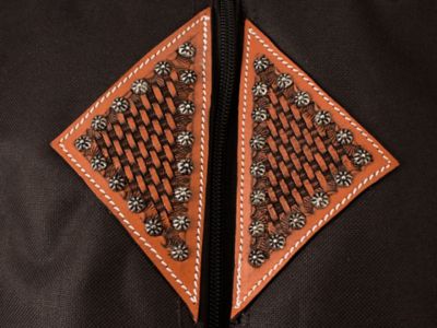 Image showing  Premium Durango Western Garment Carry and Storage Bag with Hand-Tooled Basket Weave Leather Accents