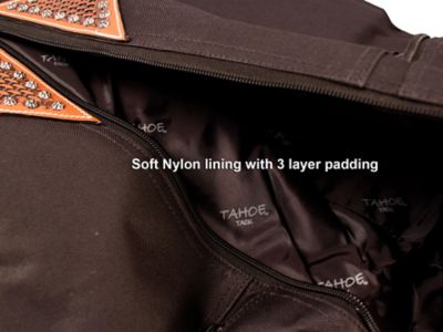 Image showing  Premium Durango Western Garment Carry and Storage Bag with Hand-Tooled Basket Weave Leather Accents