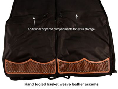Image showing  Premium Durango Western Garment Carry and Storage Bag with Hand-Tooled Basket Weave Leather Accents