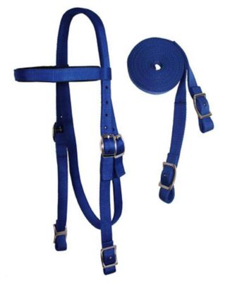 Image showing  Nylon Double-Layered Western Draft Headstall with Matching Reins