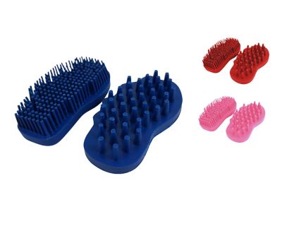 Derby Originals Easy-Grip Rubber Horse Groomer and Cleaner Set, Large, Blue