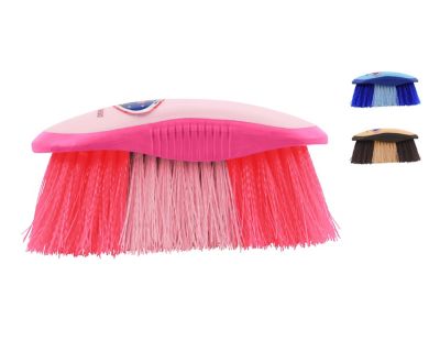 Derby Originals Super Grip Stiff Crinkled Bristle Horse Grooming Dandy Brush, Pink