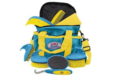 Image showing  9 pc. Premium Comfort Complete Horse Grooming Kit, Blue/Yellow