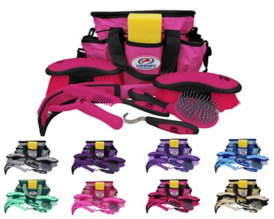 Derby Originals 8 pc. Premium Ringside Complete Horse Grooming Kit, Magenta