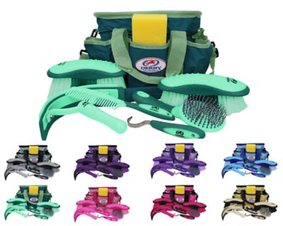 Derby Originals 8 pc. Premium Ringside Complete Horse Grooming Kit, Mint/Green