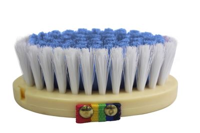 Image showing  Pony Body Brush, Wooden Finish, Baby Blue