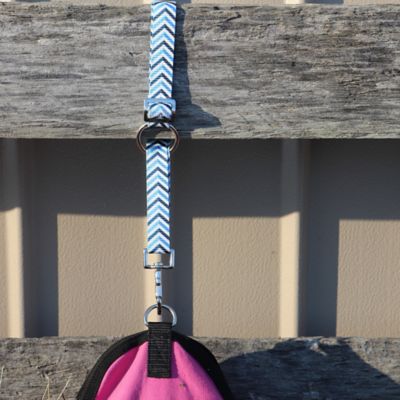 Image showing  Heavy-Duty Adjustable 30 in. Nylon Hanging Bucket Straps for Water and Feed Buckets, Blue Chevron