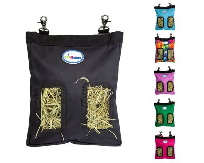 cuteNfuzzy Easy Feed Small Pet Hanging Hay Bag for Guinea Pigs and Rabbits, Black, Small