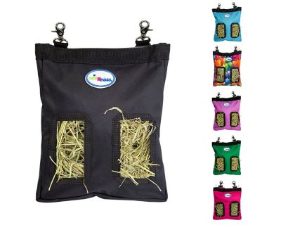 cuteNfuzzy 10-12 oz. Easy Feed Small Pet Hanging Hay Bag for Guinea Pigs and Rabbits, Small, Black