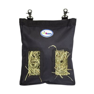 Image showing  10-12 oz. Easy Feed Small Pet Hanging Hay Bag for Guinea Pigs and Rabbits, Small, Black