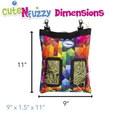 Image showing  Easy Feed Small Pet Hanging Hay Bag for Guinea Pigs and Rabbits, Green, Small