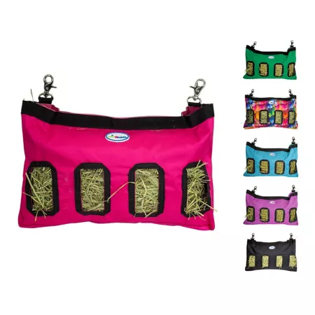 cuteNfuzzy Easy Feed Small Hanging Hay Bag for Guinea Pigs and Rabbits Pink Medium Small Animal Feeders