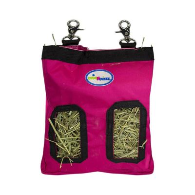 Image showing  10-12 oz. Easy Feed Small Pet Hanging Hay Bag for Guinea Pigs and Rabbits, Small, Pink