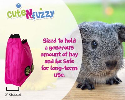Image showing 6 th cuteNfuzzy Small Pet Hanging Hay Bag for Guinea Pigs and Rabbits, Large, Black