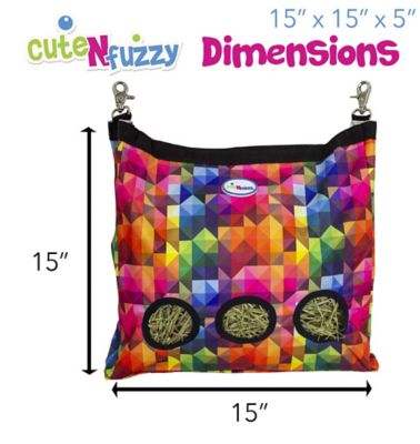 Image showing  Easy Feed Small Pet Hanging Hay Bag for Guinea Pigs and Rabbits, Purple, Large