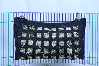 Image showing  Superior Small Pet Hanging Hay Bag for Guinea Pigs and Rabbits, Black, Medium