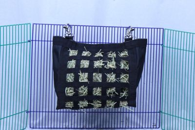 Image showing  Superior Small Pet Hanging Hay Bag for Guinea Pigs and Rabbits, Black, Small