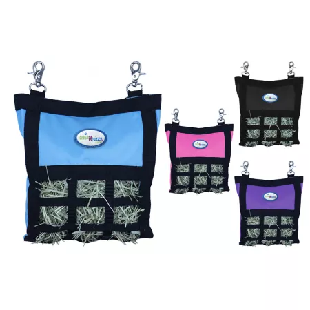 cuteNfuzzy Nylon Small Animal Hay Bag for Guinea Pigs and Rabbits with Super Strong Bottom Hurricane Blue Small Small Animal Feeders
