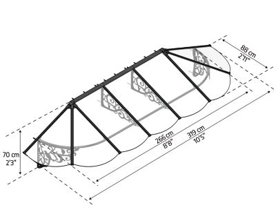 Image showing  Canopia 125.6 in. x 34.6 in. Lily 3154 Door Awning