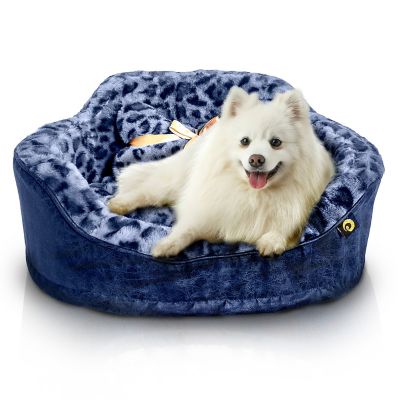 Precious Tails Leopard Fur Lined Princess Pet Bed