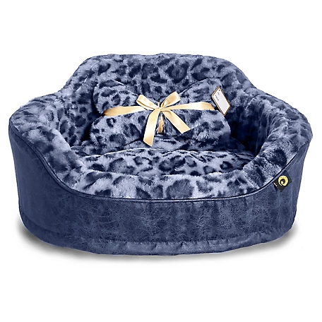 Precious Tails Leopard Fur Lined Princess Pet Bed