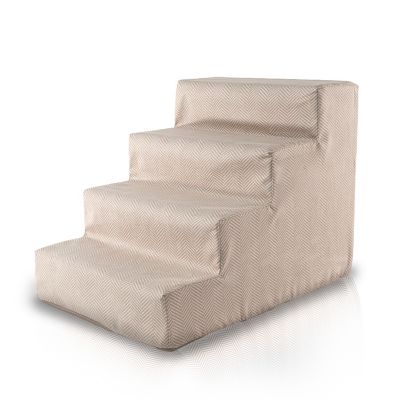 Image showing 7 th Precious Tails 4-Step Herringbone High-Density Foam Dog Stairs for Dogs Up to 30 lb.