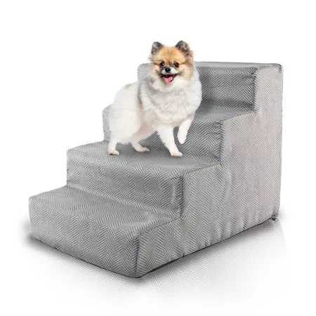 Precious Tails 4-Step Herringbone High-Density Foam Dog Stair for Dogs up to 30 lbs. Indoor Home Treatments