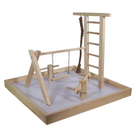 Penn-Plax Natural Wood Bird Playhouse Pet Bird Play Stands