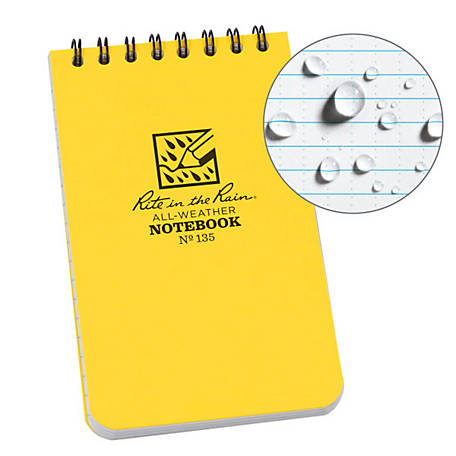 Rite in the Rain All-Weather 3x5 Top Spiral Notebook, Yellow