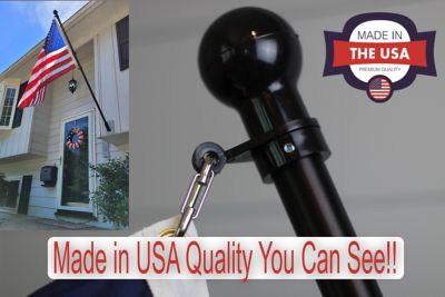 Image showing  6 ft. Residential Mount Flag Pole with 3 ft. x 5 ft. U.S. Flag