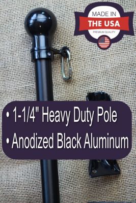 Image showing  6 ft. Residential Mount Flag Pole with 3 ft. x 5 ft. U.S. Flag