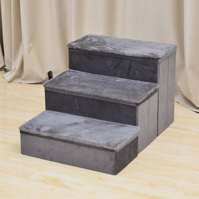 Image showing  2-in-1 Pet Stepping Ladder with Storage, Stairs for Senior Pets