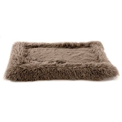 Image showing  Details Pet Bed Mat, Plush Eyelash Faux Fur Calming Blanket Carpet Rug Mattress for Cats and Dogs