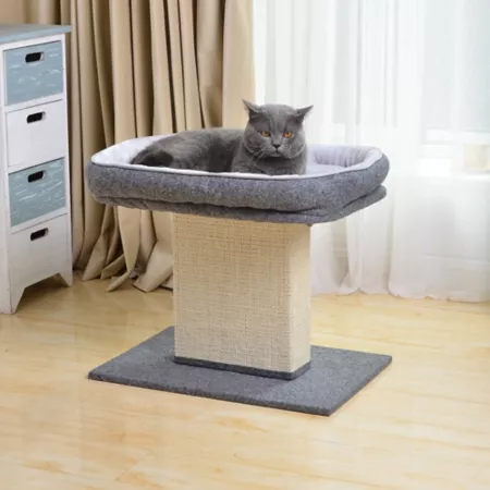 Catry Mellow Cat Bed with Sisal Scratching Post 22.8-in Cat Scratchers