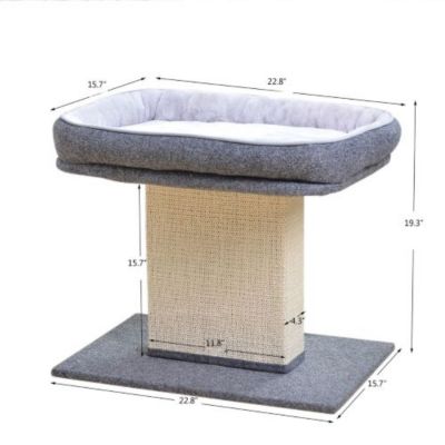 Image showing  Mellow Cat Bed with Sisal Scratching Post, 22.8 in.