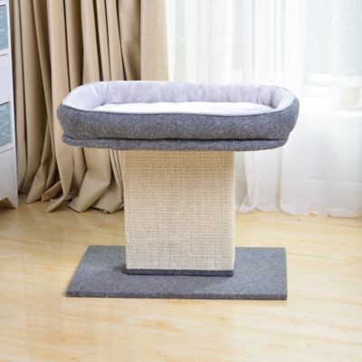 Image showing  Mellow Cat Bed with Sisal Scratching Post, 22.8 in.
