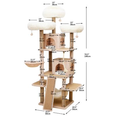 Image showing  74.5 in. 7-Level Castle Cat Tree
