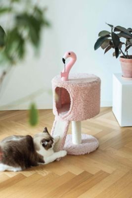 Image showing  Flamingo Cat Condo with Scratching Post, 29 in., Pink