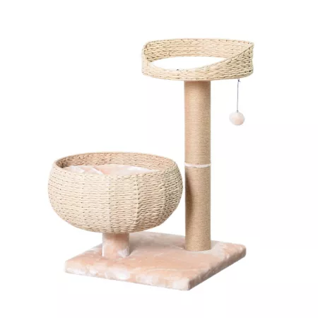 PetPals Petpals Cozy V2-Level Hand Woven Cat Tree Cat Trees & Condos