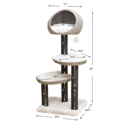Image showing 7 th PetPals 50 in. 4-Level Tundra Handwoven Cat Tree