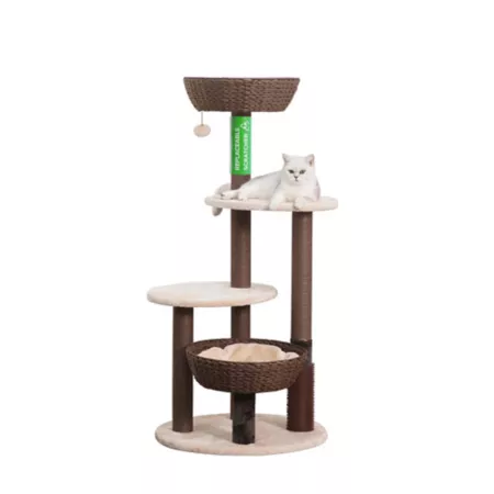 PetPals Pharaoh 5-Tier Cat Tree with Paper Rope Scratching Posts Cat Trees & Condos