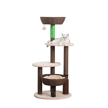 PetPals Pharaoh 5-Level Cat Tree with Paper Rope Scratching Posts