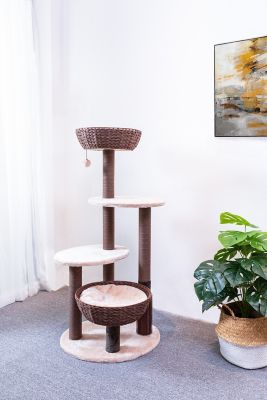 Image showing  48.5 in. 5-Level Pharaoh Cat Tree with Paper Rope Scratching Posts